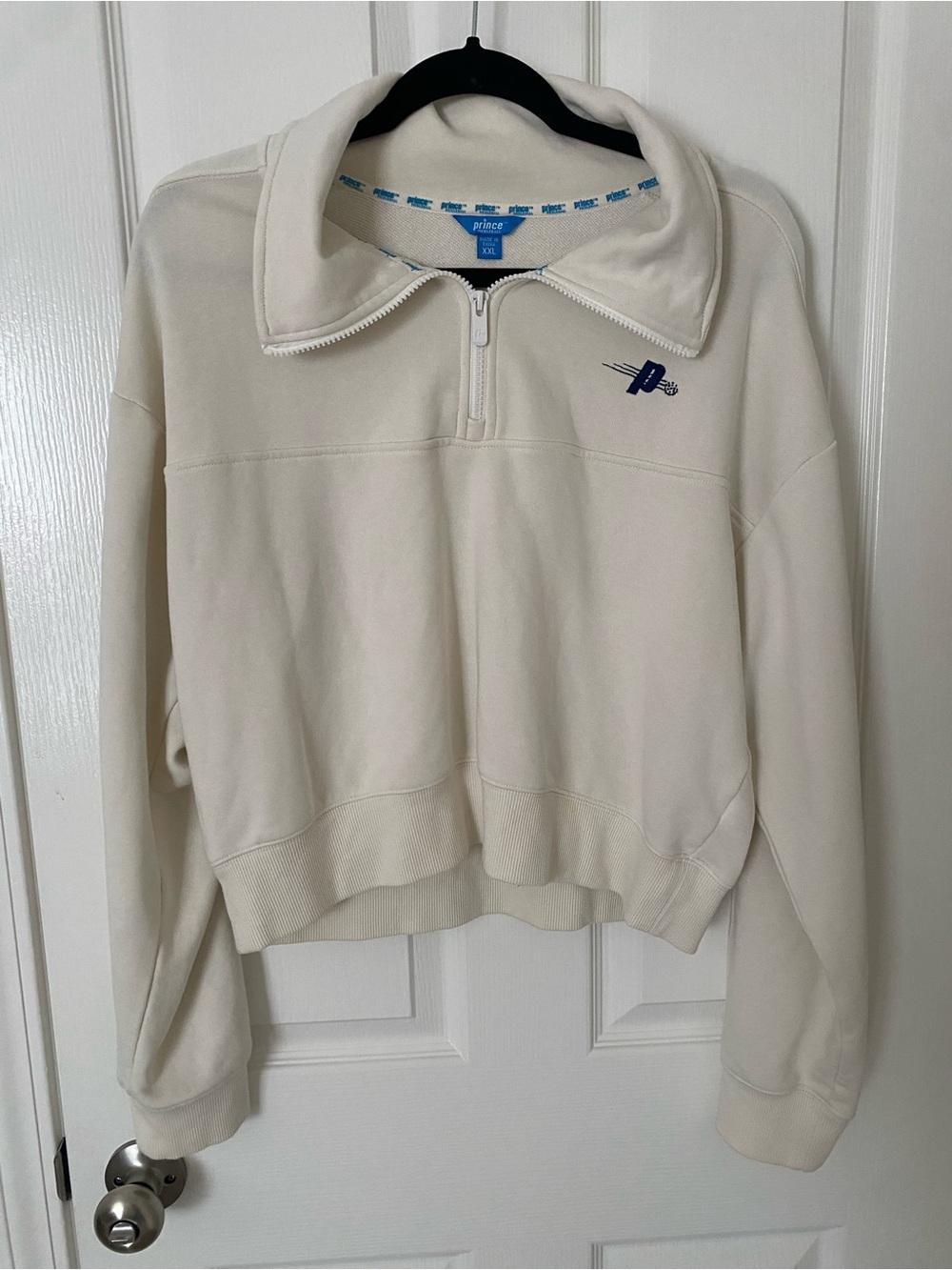 Prince Cream Half-Zip Crewneck Pullover